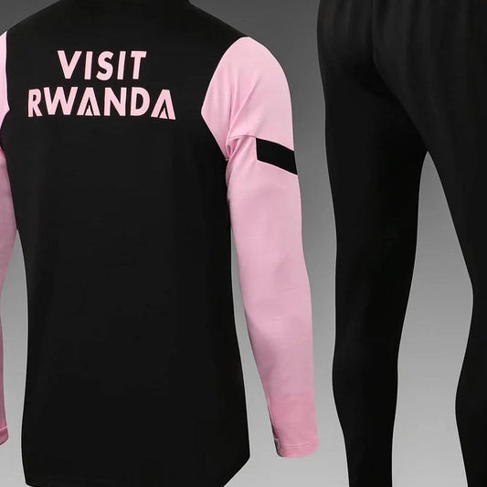Traje de entrenamiento de manga larga negro rosa del PSG 2021/2022