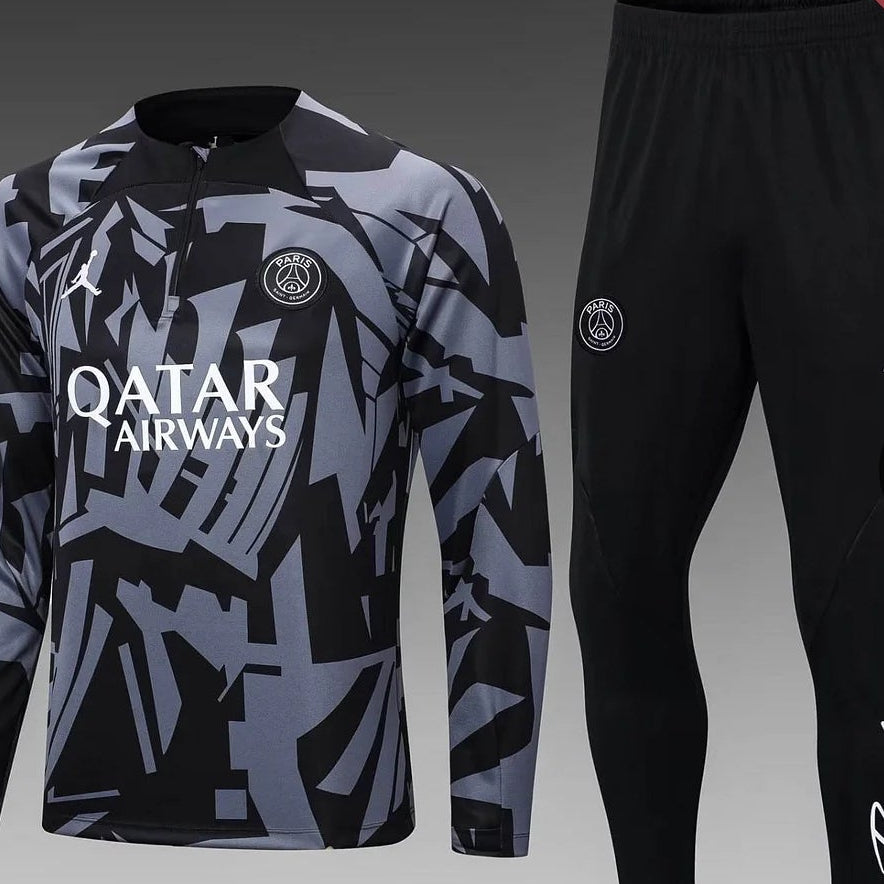 2022/2023 PSG Black Gray Long Sleeve Training Suit