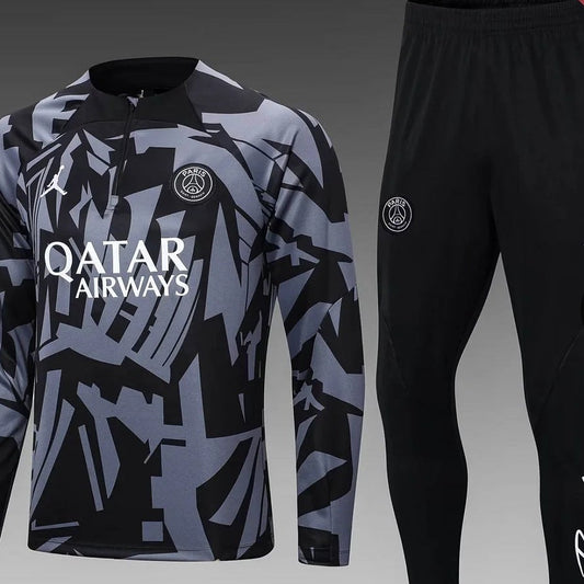 2022/2023 PSG Black Gray Long Sleeve Training Suit