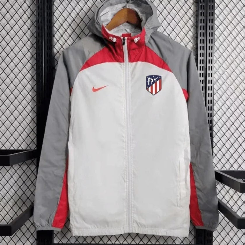 2023/2024 Atletico Madrid White and Gray Windbreaker