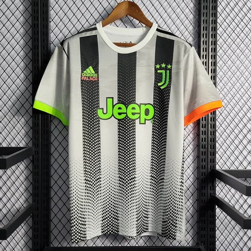2019/2020 Juventus Retro Joint Edition Black and White Stripes Football Shirt
