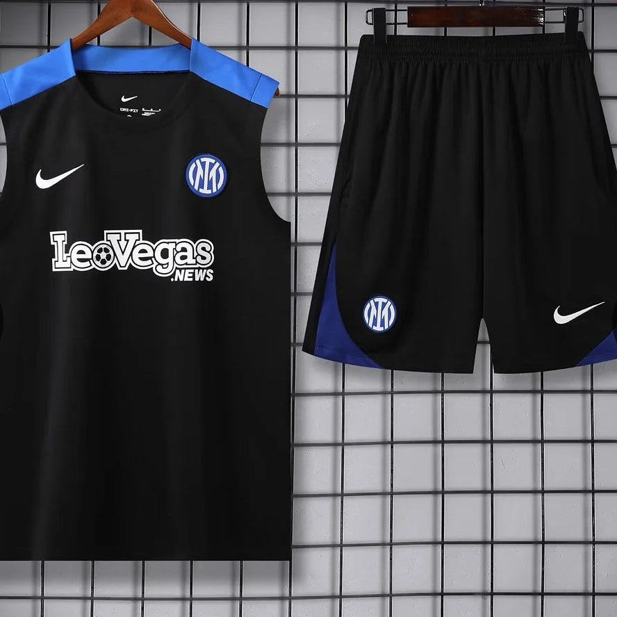 2024/2025 Inter Milan Black Pre-Match Training Vest+Shorts