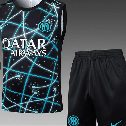 2025/2026 Inter Milan Black Starry Sky Pre-Match Training Vest+Shorts