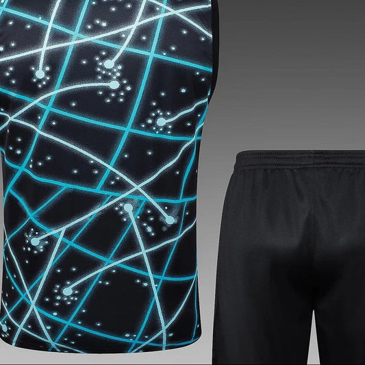 Chaleco y pantalón corto de entrenamiento pre-partido Inter de Milán Black Starry Sky 2025/2026