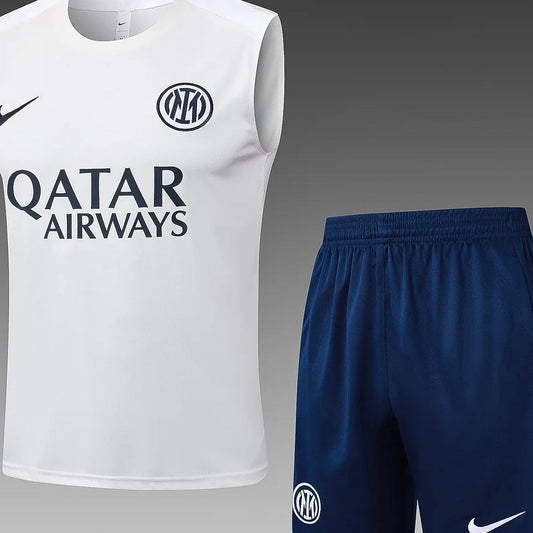 2025/2026 Inter Milan White Pre-Match Training Vest+Shorts