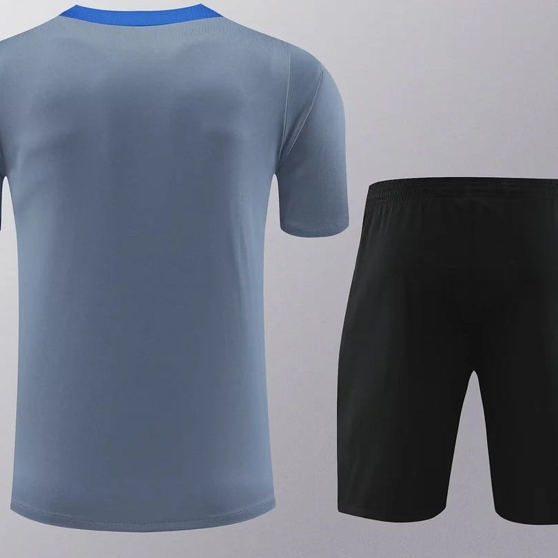 2024/2025 Inter Milan Pre-Match Training Grey Shirt+Shorts