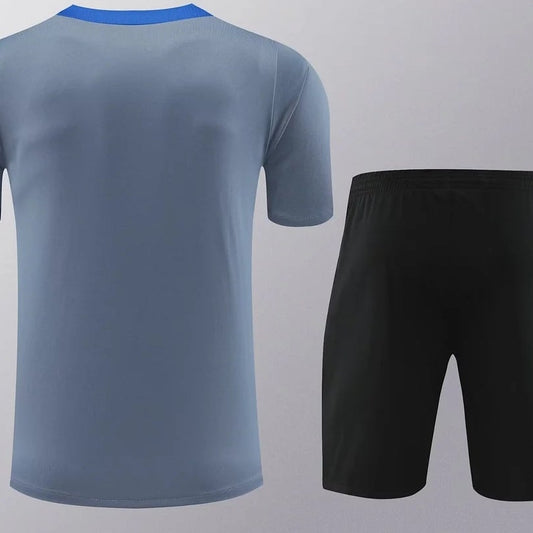 Camiseta y pantalón corto de entrenamiento prepartido gris Inter de Milán 2024/2025