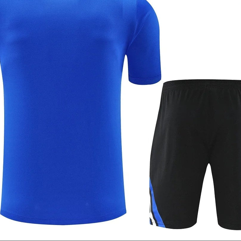 2025/2026 Inter Milan Pre-Match Training Blue Shirt+Shorts