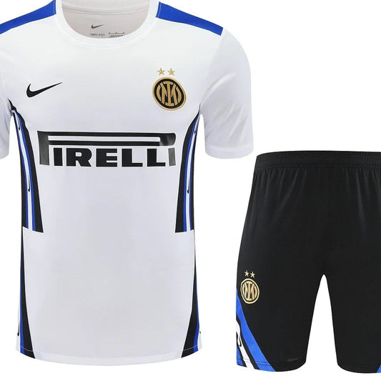 2025/2026 Inter Milan Pre-Match Training White Shirt+Shorts