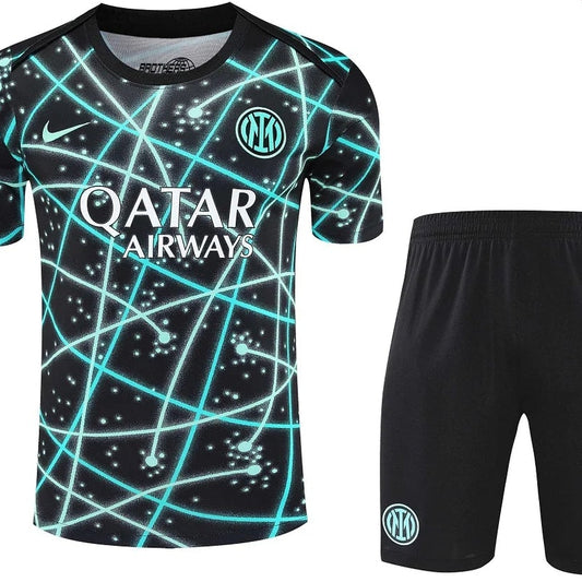 2025/2026 Inter Milan Pre-Match Training black starry sky pattern Shirt+Shorts
