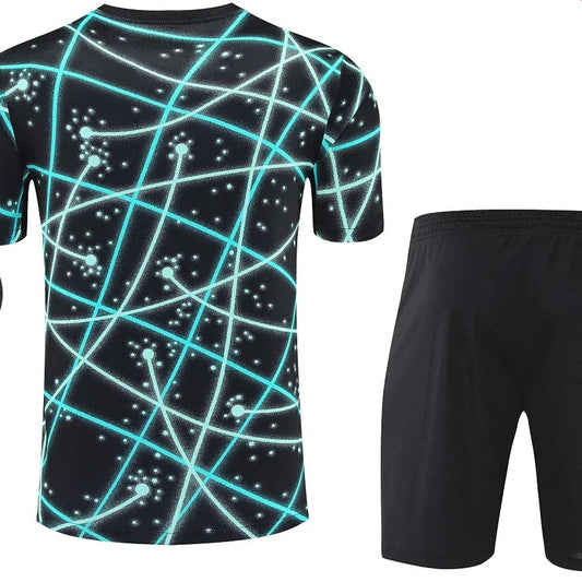 Camiseta y pantalón corto de entrenamiento Pre-Match Inter de Milán 2025/2026 negros con patrón de cielo estrellado